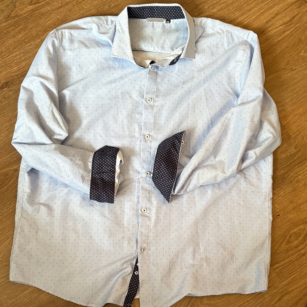 Men's Light Blue Speckled Shirt